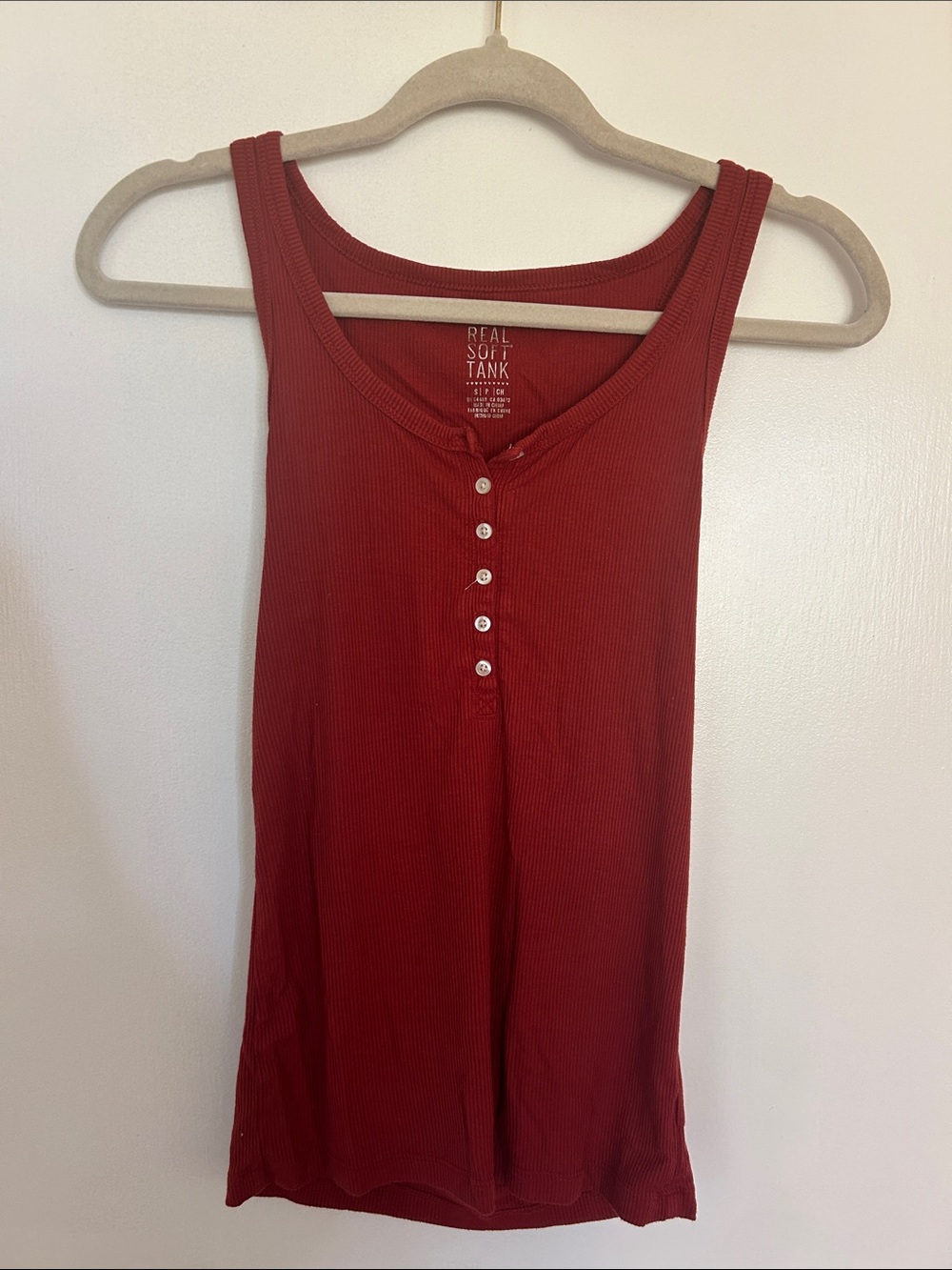 aerie Ribbed Button-Front Tank Top